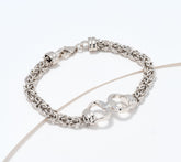 David Markstein Sterling Silver Byzantine Bracelet & Oval Links, Large